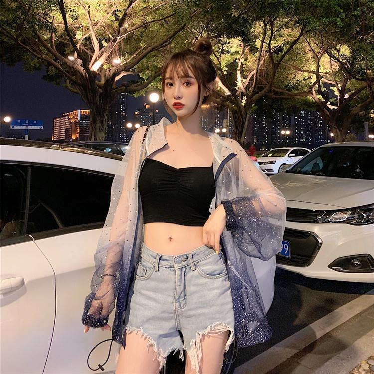 Summer Mesh Sunscreen Clothing Women's Mid-length Ultra-thin And Transparent