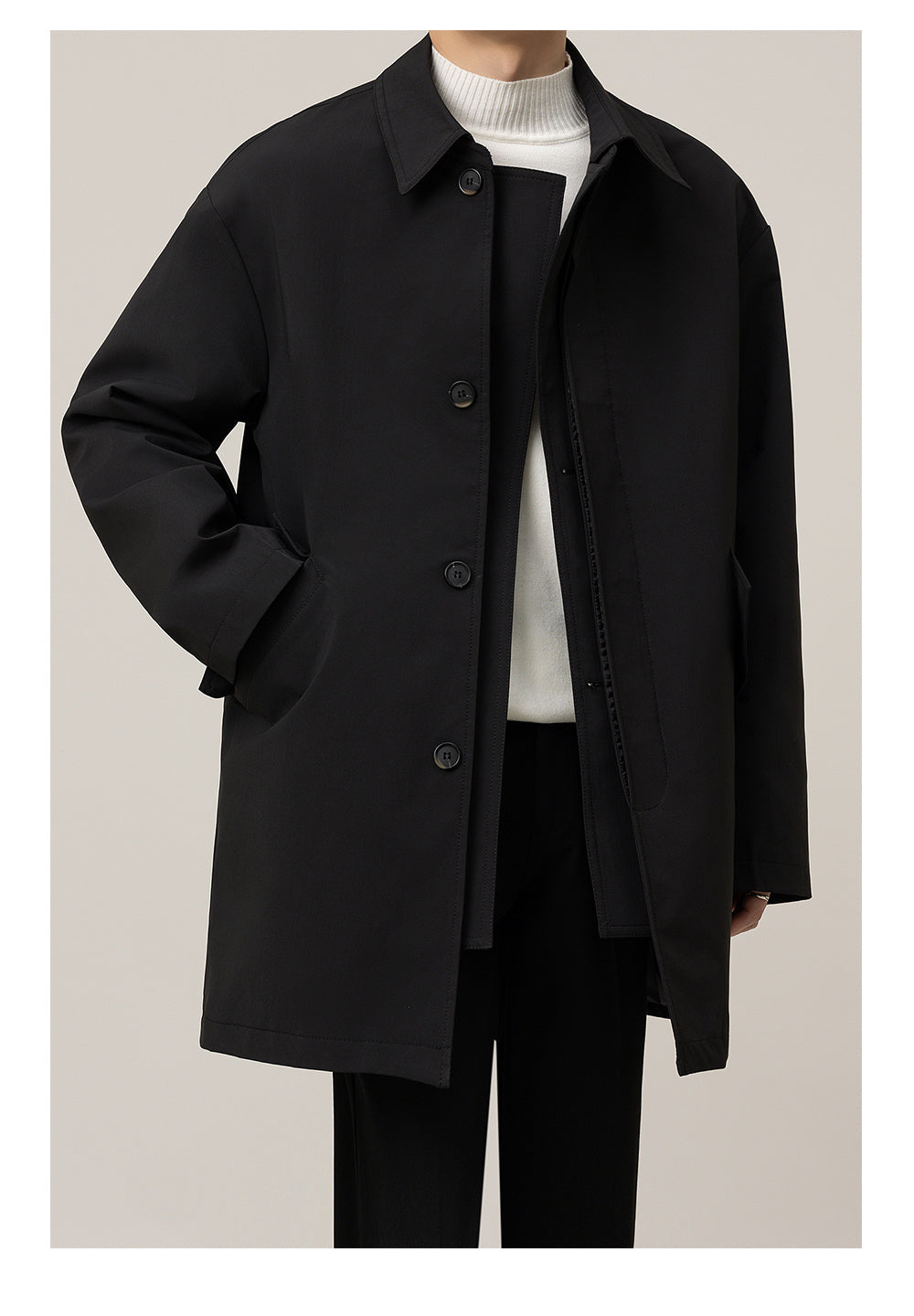 Casual Loose Jacket Mid-length Men's Duster
