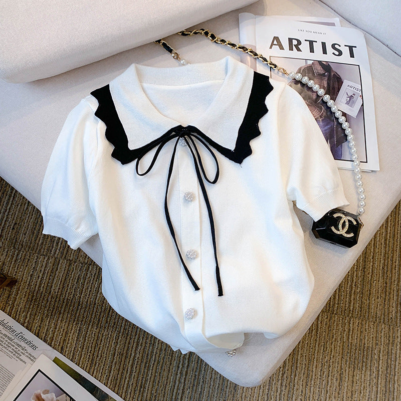 Women's Design Short Sleeve Bow T-shirt