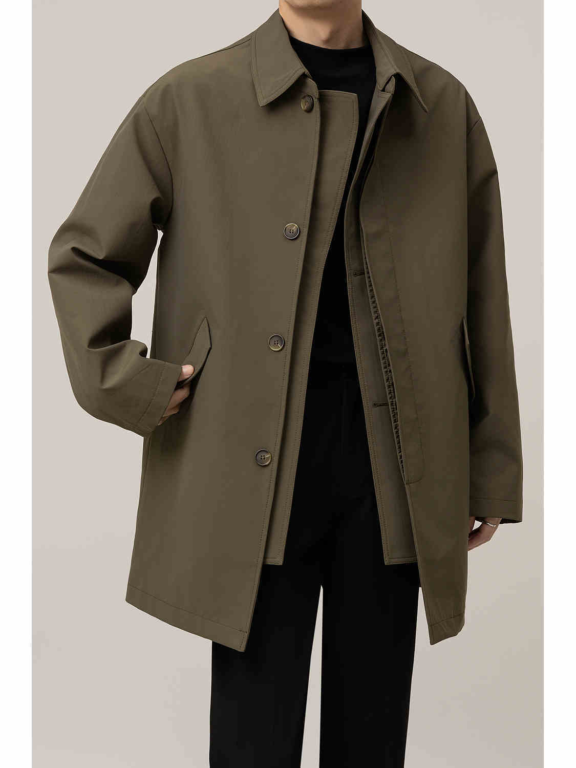 Casual Loose Jacket Mid-length Men's Duster