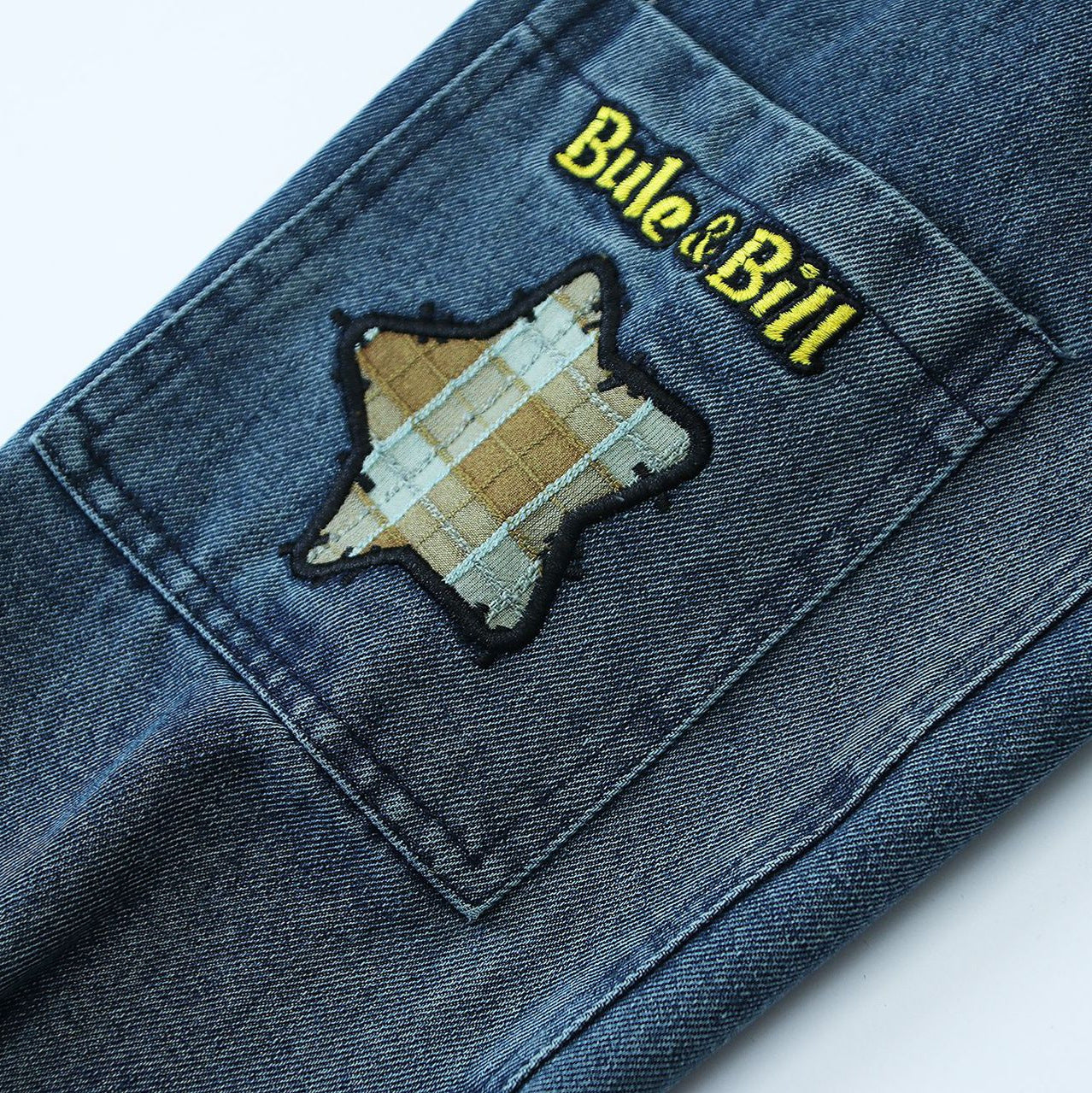 Antique Couple Embroidery Denim Jacket Coat